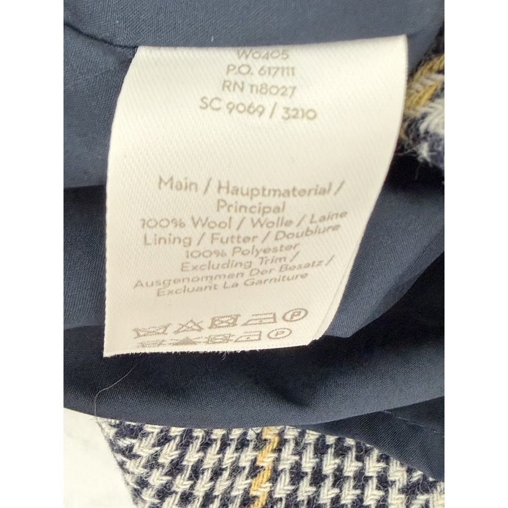 BODEN 100% WOOL BRITISH TWEED BLUE YELLOW PINAFORE MIDI DRESS UK 10 US 6 - Picture 9 of 9